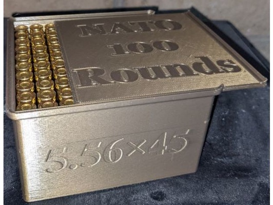 stackable 556x45mm nato ammo box 100 rounds by mathmessiah 556 container 556mm 556x45 3d print model - Mito3D