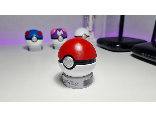 pokeball magnetic clasp by hobbychoi pokemon figures 3D print model - Mito3D