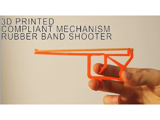3d printed compliant mechanism rubber band shooter by creatologist 3d print model - Mito3D