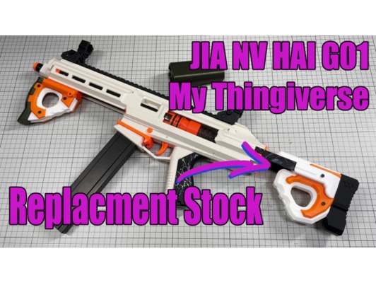 jia nv hai valkyrie g01 replacement stock by tungstenexe nerf 3d print model - Mito3D