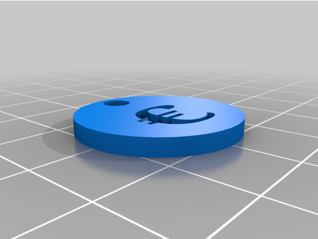 moneta shopping carrello 1 chiave buco by vinacc euro gettone portachiavi 3D print model - Mito3D
