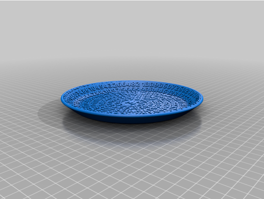 pi plate remix by noisedoctor 314 31415926535 circle dish dishes happypiday math art piday number 3d print model - Mito3D