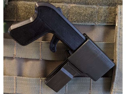 tiny toy blaster mini holster by ragnihefthyn 6mm airsoft belt clips elastic gun no glue screws pla 3d print model - Mito3D
