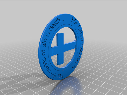 gospel coin spinner tract - print-in-place by dustyrusty 3d print model - Mito3D