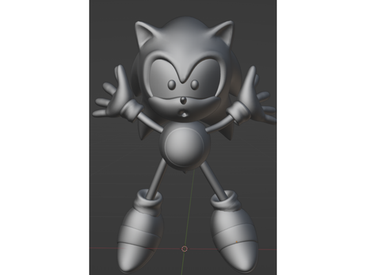sonic drowning death pose by ellieon hedgehog 3d print model - Mito3D
