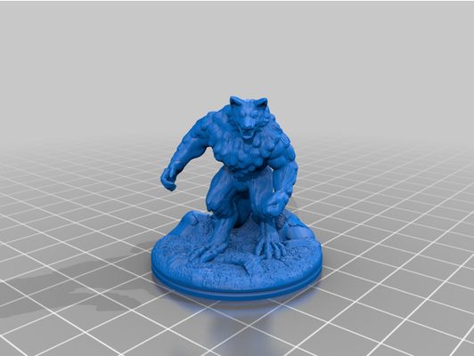 werewolf remix - tabletop miniature fdm friendly by uno-sebastian dnd warewolf 3d print model - Mito3D