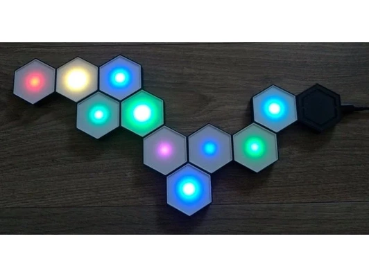 flexible magnetic hexagon light by hallo ralph custom night led wemos d1 mini wled ws2812b 3d print model - Mito3D