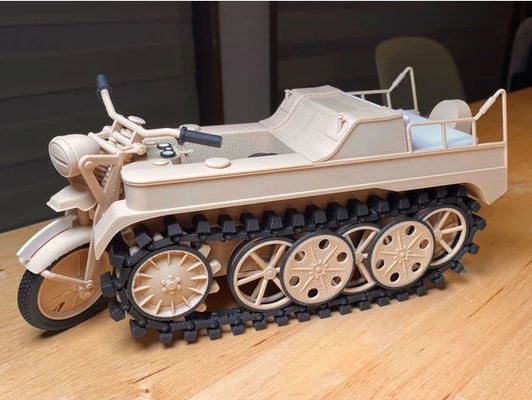 kettenkrad remix by nkitani anime construction toys german girls last tour und panzer manga military scale model vehicle ww2 3d print model - Mito3D