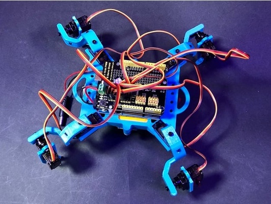 arduino spider robot by kawashimaken fusion360 fusión 360 mg90s robótica servo sg90 araña 3d print model - Mito3D