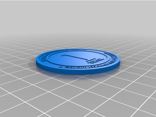 challenge coin - type 1 diabetes by roguevector 3d print model - Mito3D