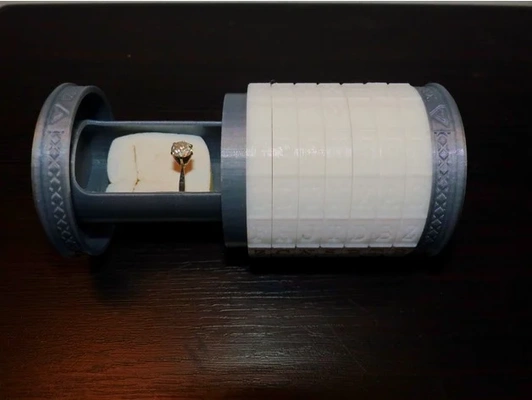 noivado anel caixa criptex by tecnologia personalizadas noiva casamento 3d print model - Mito3D