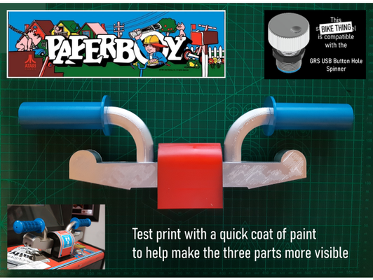 arcade spinner paperboy handlebars - grs usb bhs compatible by 3dfreeman retro 3d print model - Mito3D