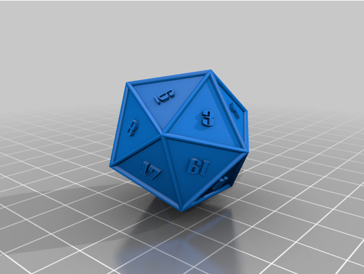 20 sided die by phineas dice dungeons dragons palladium pathfinder 3d print model - Mito3D