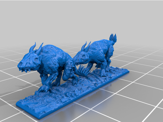 10mm demon hounds v2 by js stuff daemon warmaster revolution 3d print model - Mito3D