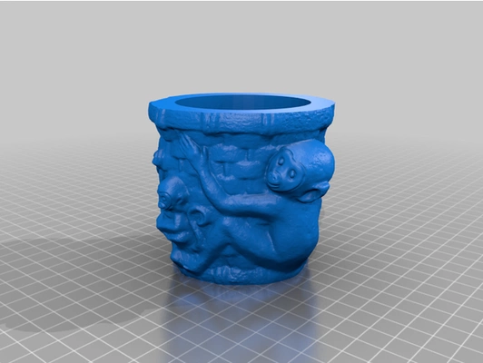 flower pot vase monkey by vitto113 3d print model - Mito3D