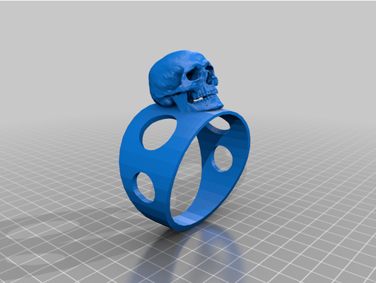skull ring 6 by 3r 3d print model - Mito3D