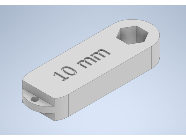 emergência 10mm chave inglesa chaveiro by olá pessoal mão ferramentas hex ferramenta 3D print model - Mito3D