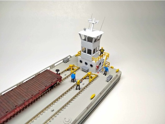 n scale railcar float barge pilot house by ajkochev model railroad 3d print model - Mito3D