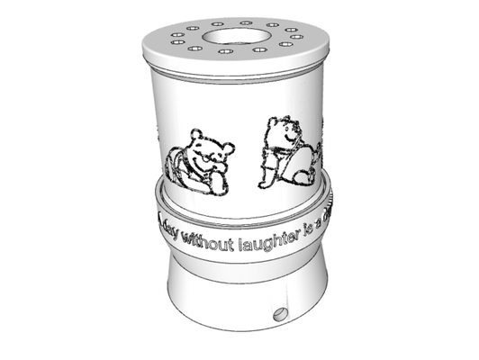 pooh bear lithophane lamp by waitee ezinovate light winnie 3d print model - Mito3D