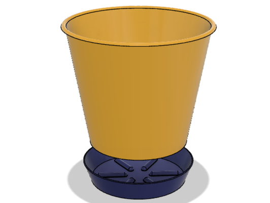 small flower pot water base by 541er 3d print model - Mito3D