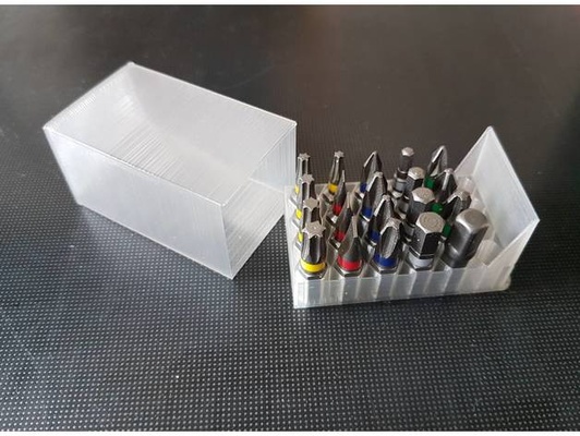 bit box lightweight - vase mode by vivamus3d bits holder organizer drill hand tools hex spiralized spiral printing toolbox tool 3d print model - Mito3D