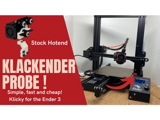 klackender probe by kevinakasam abl cheap ender 3 bed leveling klicky mod ender3 fast quickdraw quicksraw 3d print model - Mito3D
