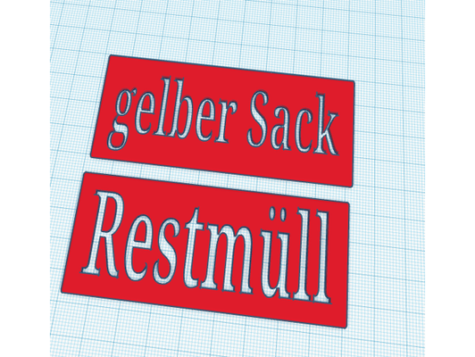 lleimer schild ruhm ll gelber sack by artur011 3d print model - Mito3D