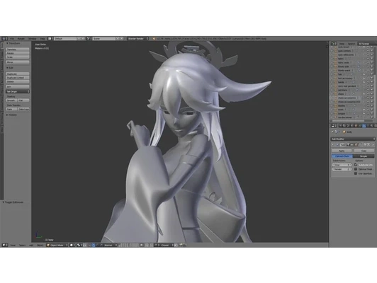 yae v01y simplified by fase-2 anime female genshin impact miniature resin video game 3d print model - Mito3D