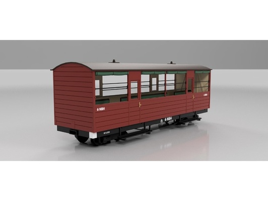 on30 o scale 1 48 puffing billy railway victorian railways nbh semi-open excursion carriage by jamostrainos 148 coach ho gauge model kit train narrow oo 3d print model - Mito3D