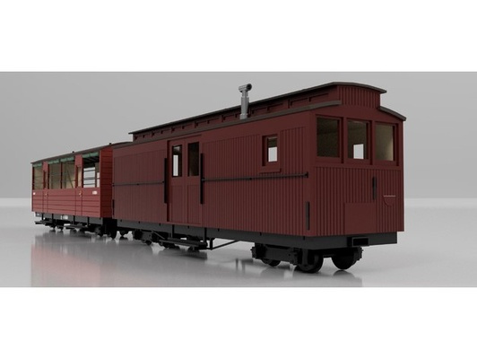 n30 o scale 1 48 puffing billy railway victorian railways nc guard's van by jamostrainos 148 guards model kit train narrow gauge on30 3d print model - Mito3D