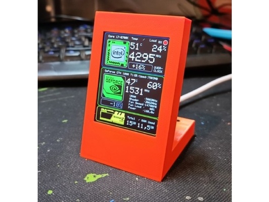 pc performance display 28 tft seeeduino + encoder by viperidae computer accessories interface mod monitor 3d print model - Mito3D
