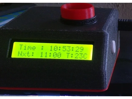 timed auto fish feeder by theoldpeculiar arduino flex ir remote lcd 16 x 2 led tank 3d print model - Mito3D