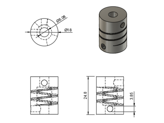 manchon de encoder by aledoors 3d print model - Mito3D
