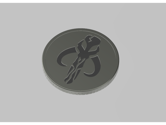 mandalorian coin by reprops 3d print model - Mito3D
