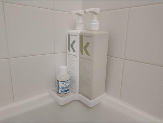 parametrizzato doccia angolo mensola by llamboladd bagno accessori condizionatore titolare supporto parametrico design shampoo bar piatto riposo sapone detersivo per i piatti vassoio conservazione 3d print model - Mito3D