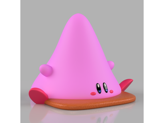 kirby cone mouth by ganganchen cute fanart figure ornament pink traffic 3d print model - Mito3D