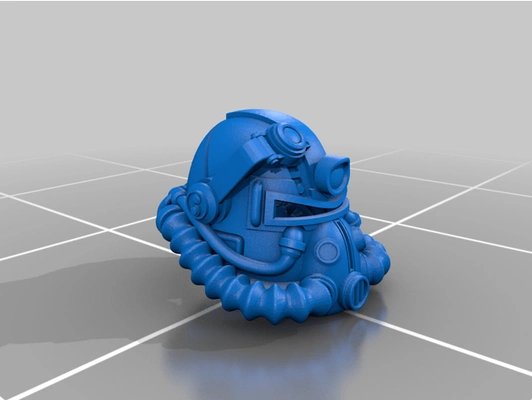 t-51 helmet wearable no visor by chezball fallout power armor 3d print model - Mito3D
