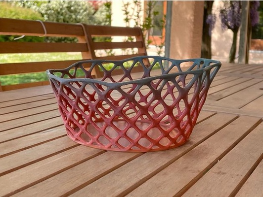 cesta voronoi by edoezin sepet meyve tabağı 3d print model - Mito3D