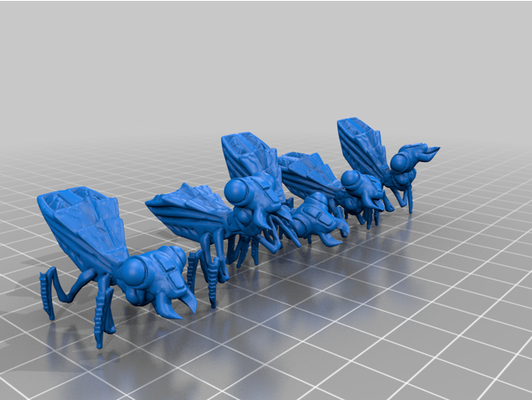space bugs miniatures by rousminiatures miniature 28mm tyranids wargaming scifi warhammer 40k xenomorph 3d print model - Mito3D