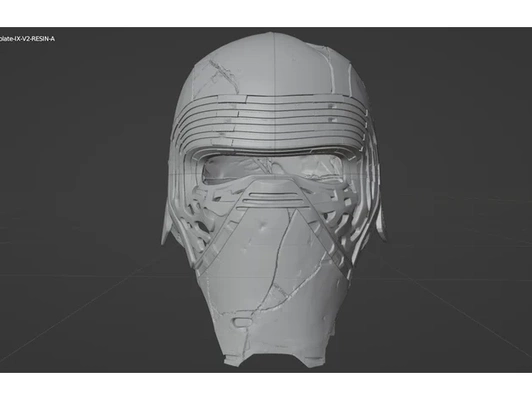 kylo ren masque épisode ix augmenter of skywalker film précis fissures by yeetingnoodle casque étoile guerres 3d print model - Mito3D