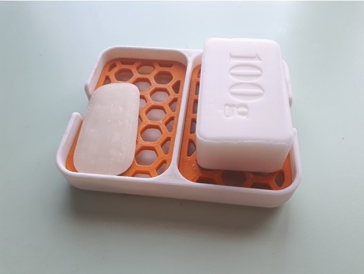 doble jabón soporte by plidcreaciones baño accesorios jabonera plato bandeja 3d print model - Mito3D