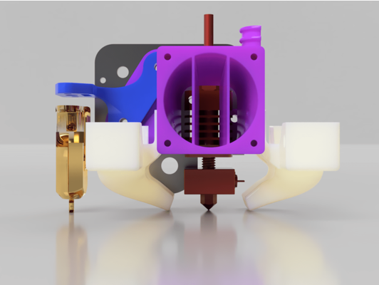 herói v2 hotend mortalha ender 3 dual 5015 fãs bltouch by testamento ventilador duto monte 3d print model - Mito3D