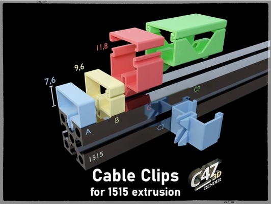 kabel clips 1515 extrusion voron 0 1 by c47 3d 3dprinteraccessory clip leiten halter unterstützung management veranstalter voron0 voron01 3d print model - Mito3D