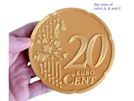 coin coaster euro 20 cent by dreamtime24 3d print model - Mito3D