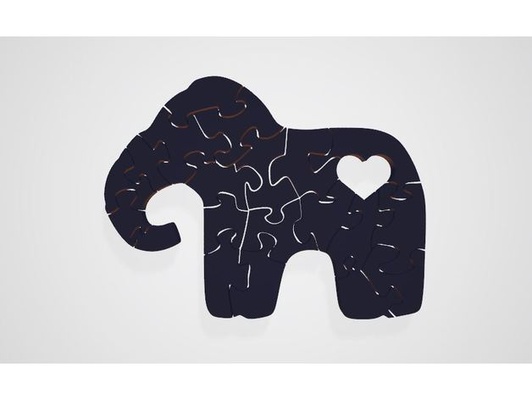 elefant puzzle by bart tech3d 3d tier tiere 3d print model - Mito3D