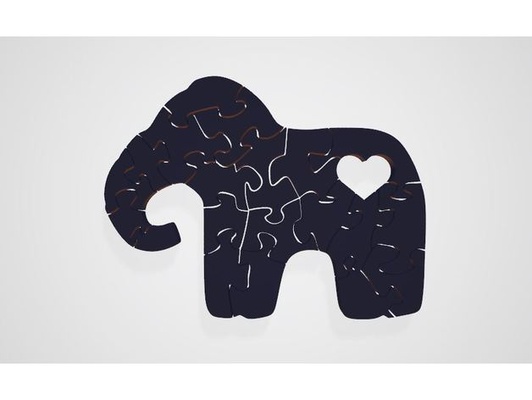 elefante puzzle by bart tech3d 3d animale animali 3d print model - Mito3D