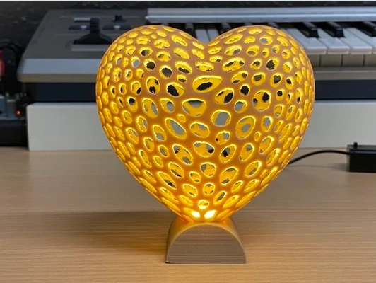 iluminado coração by foto filme dekoration conduziu luz 3d print model - Mito3D
