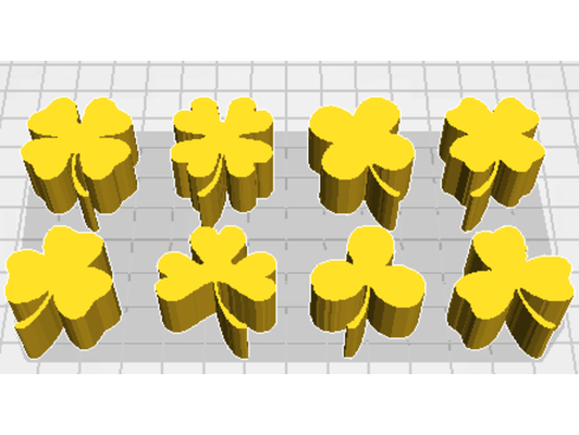 clover stamps by jkkid101 4 leaf cloverleaf cookie stamp craft 3d print model - Mito3D