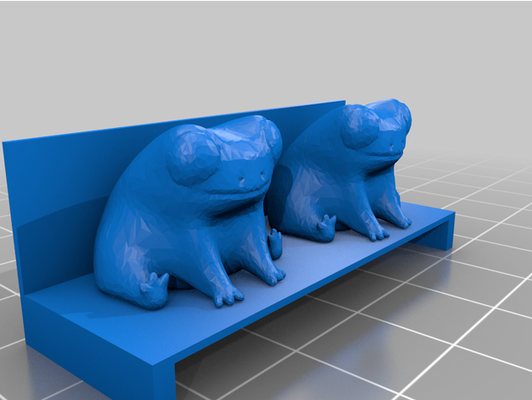 fred frog on a bench by bob brown remix 3d print model - Mito3D