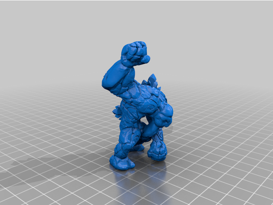 stone golem support-free ish remix by mlewiseverley 28mm age of sigmar aos creatures dnd miniature dungeons dragons fantasy golems miniatures monsters no support supports supportless warhammer 3d print model - Mito3D